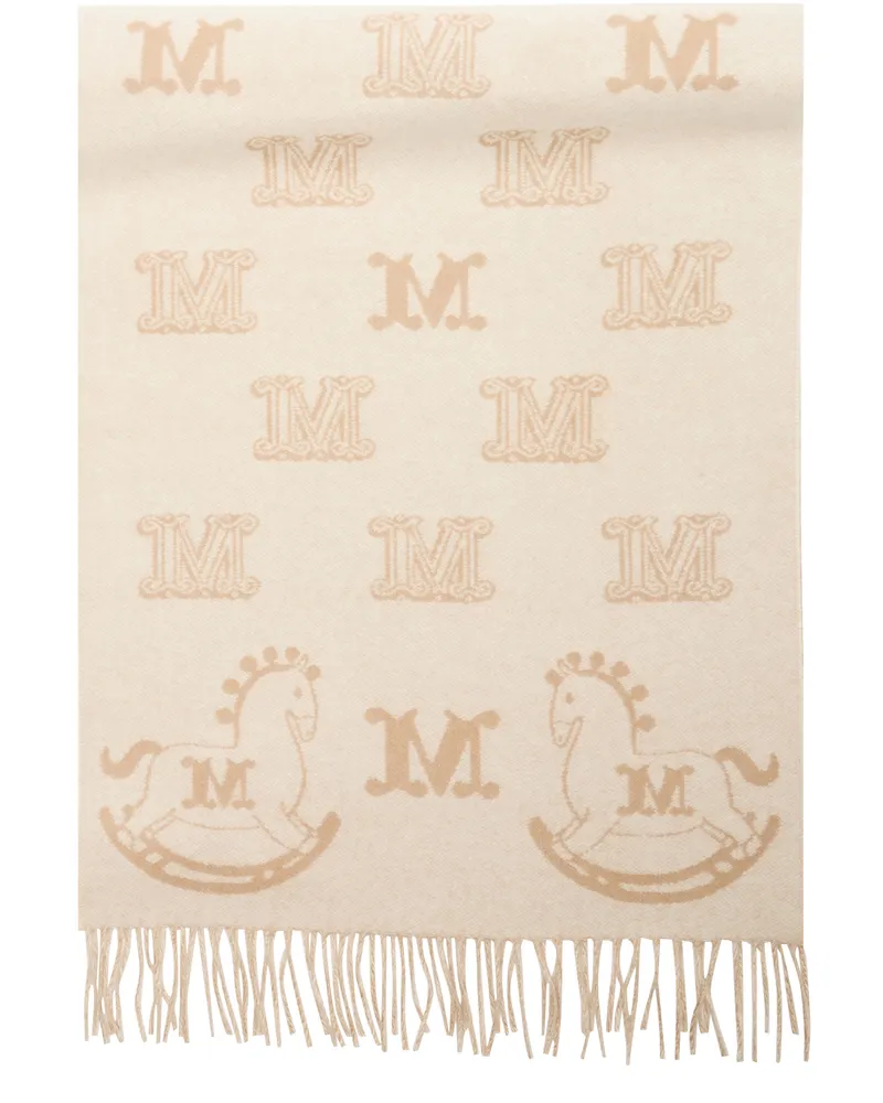 Max Mara Schal mit M-Print Off-white