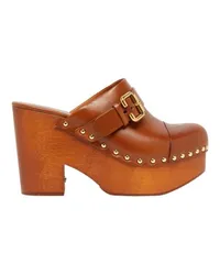 Chloé Clogs mit Plattform Jeannette Brown