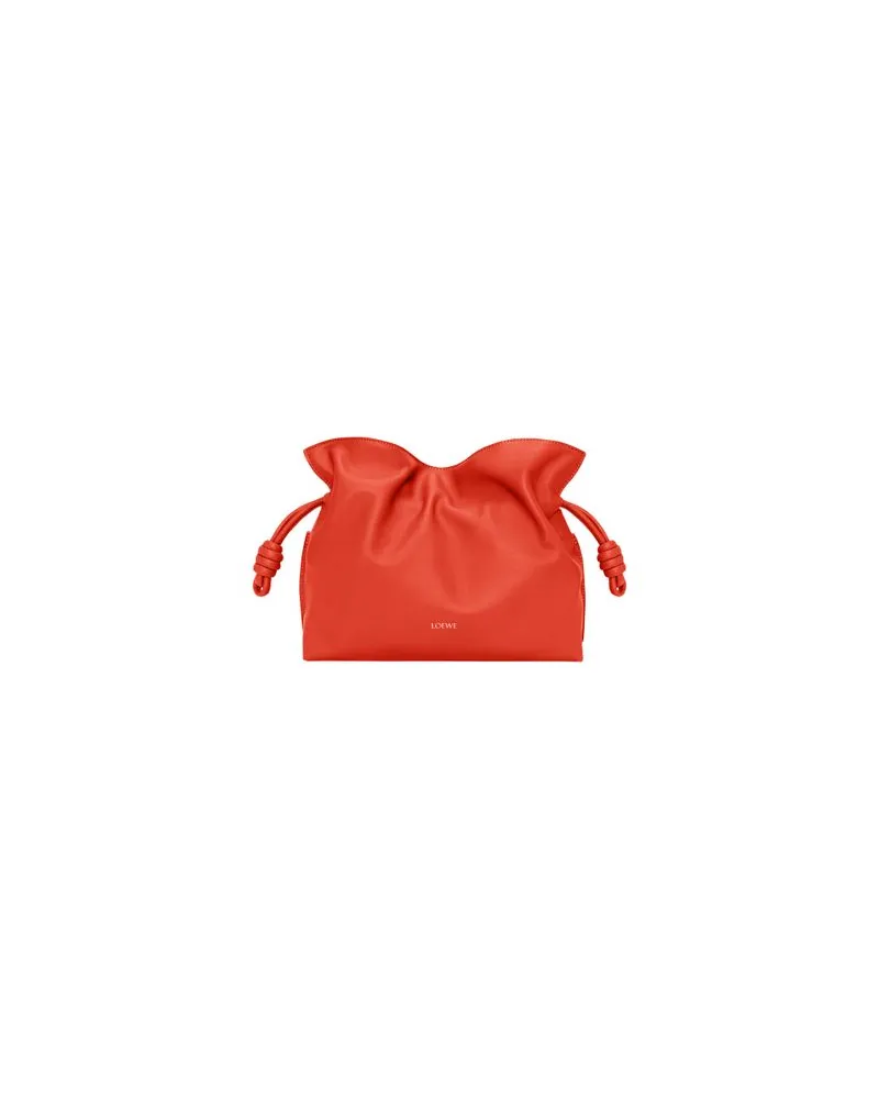 Loewe Mittelgroße Clutch Flamenco aus Kalbsnappa Orange