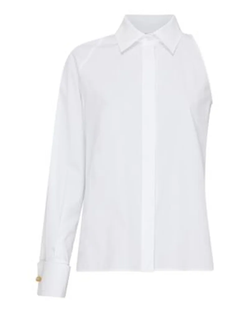 Max Mara One-Shoulder-Shirt Centro White