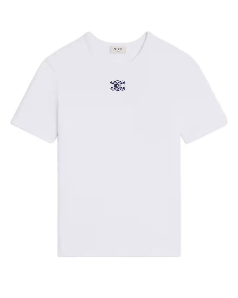Celine Triomphe t-shirt aus geripptem baumwolljersey 