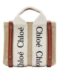 Chloé Nano-Cabas-Tasche Woody White