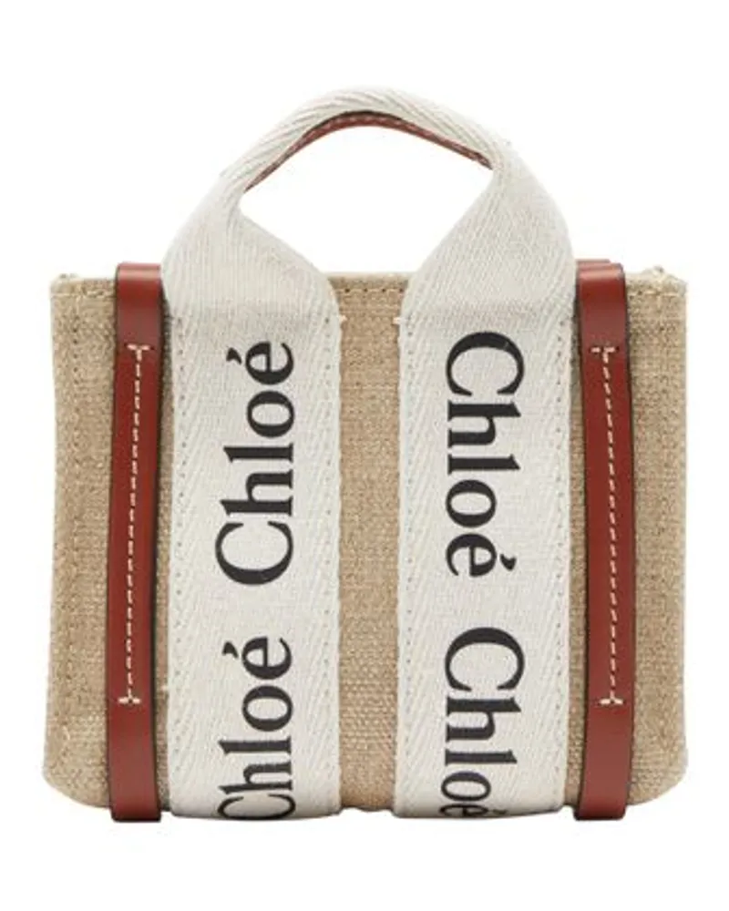 Chloé Nano-Cabas-Tasche Woody White