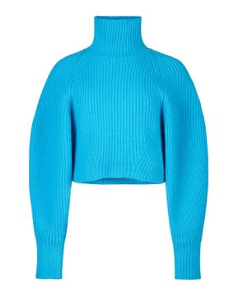 Nina Ricci Kurzpullover mit grobem Rippmuster Blue