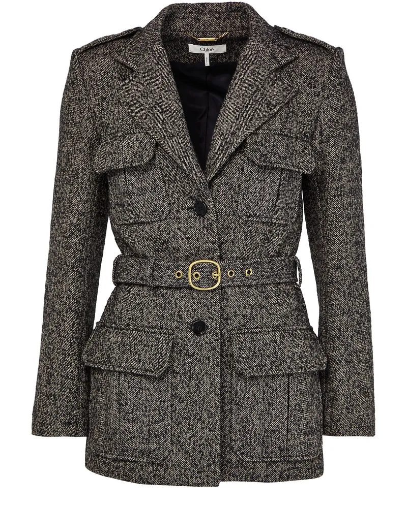 Chloé Jacke mit Gürtel und vier Taschen 