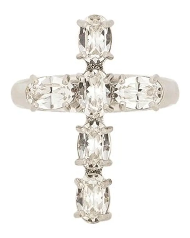 Dolce & Gabbana Ring mit Strassstein-Kreuz White