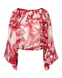 Dolce & Gabbana Chiffon-Top mit Majolika-Print Multicolor