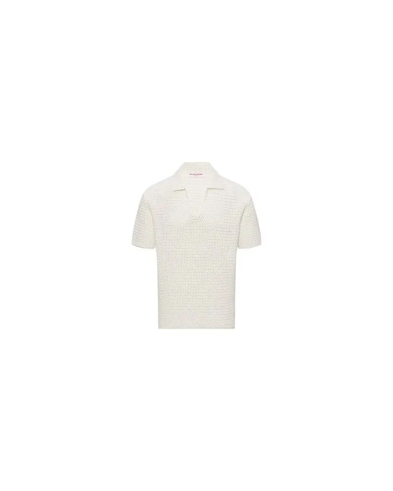 Orlebar Brown Poloshirt Batten Crochet White