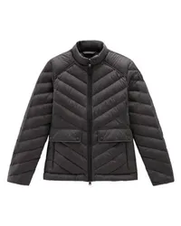 Woolrich Kurze wattierte Jacke mit Chevron-Steppung Black