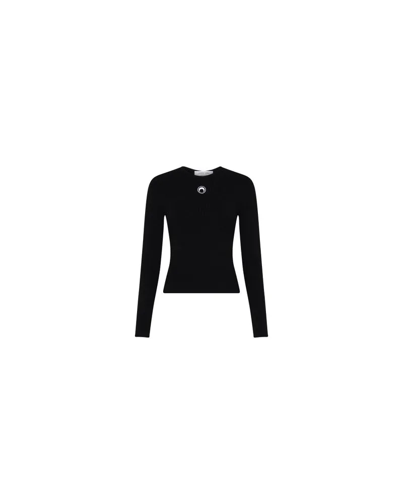 Marine Serre Rippstrickpullover Black