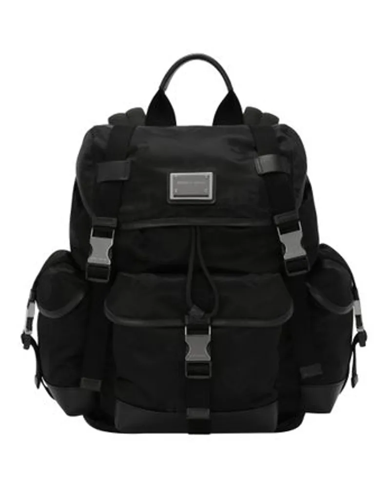 Dolce & Gabbana Nylon-Rucksack mit Logo Black