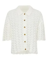 Loulou Studio Kurzärmeliger Cardigan Adria White