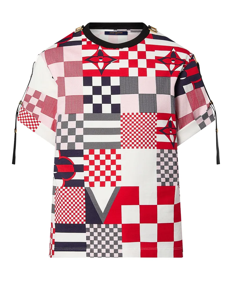 Louis Vuitton Grafisches LV x AC T-Shirt mit Patchwork-Motiv 