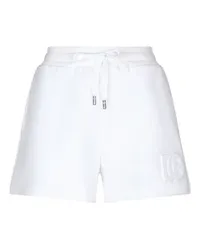 Dolce & Gabbana Jersey-Shorts mit geprägtem Logo White