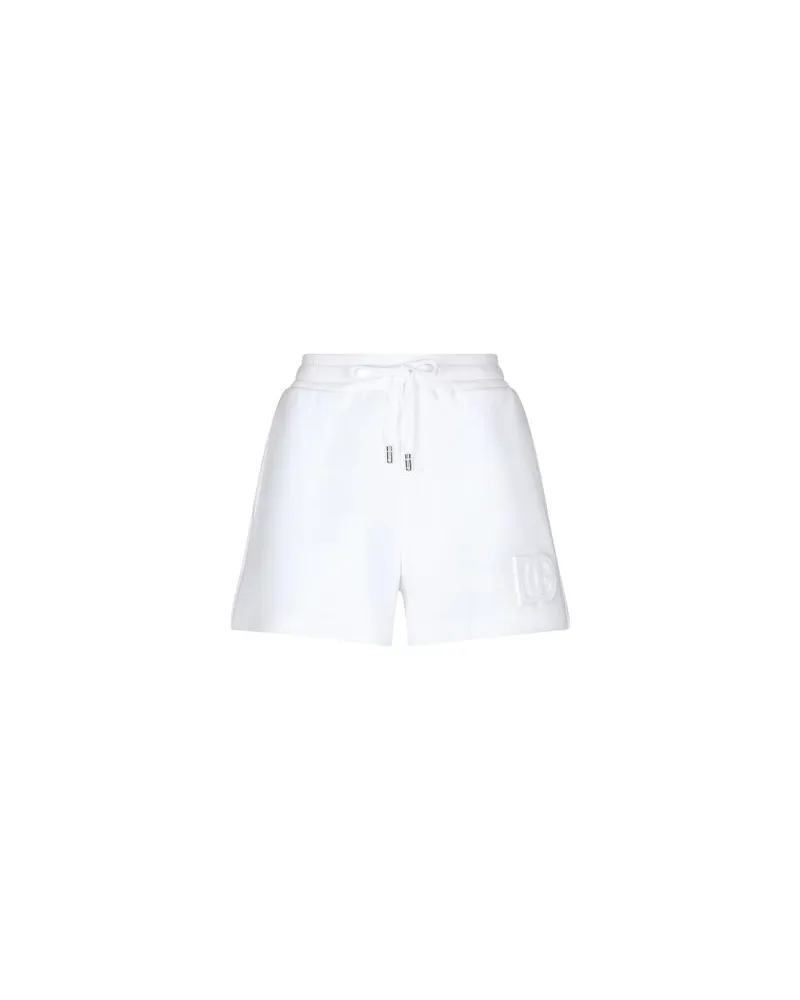 Dolce & Gabbana Jersey-Shorts mit geprägtem Logo White