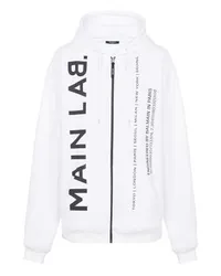 Balmain Hoodie Main Lab mit Reißverschluss White