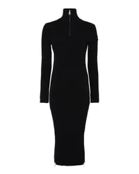 Moncler Kleid mit Stehkragen Black