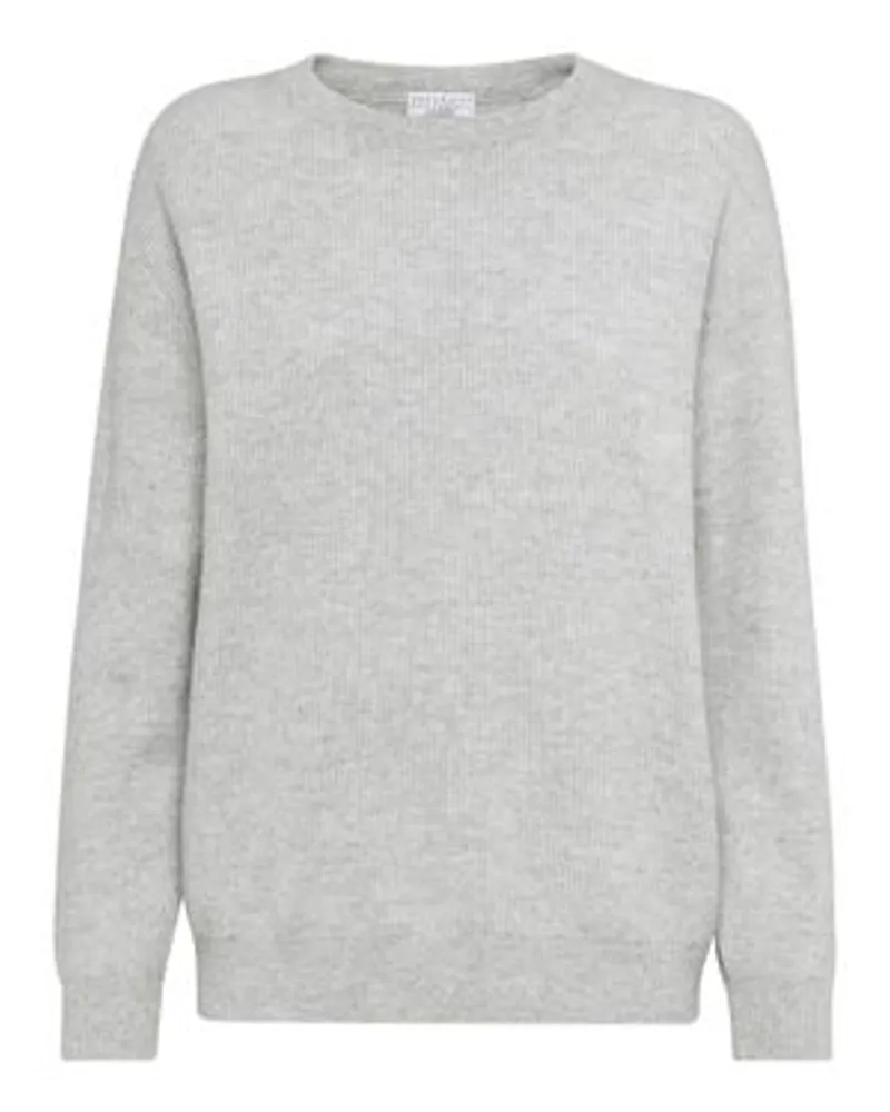 Brunello Cucinelli Pullover in Patentstrick Grey