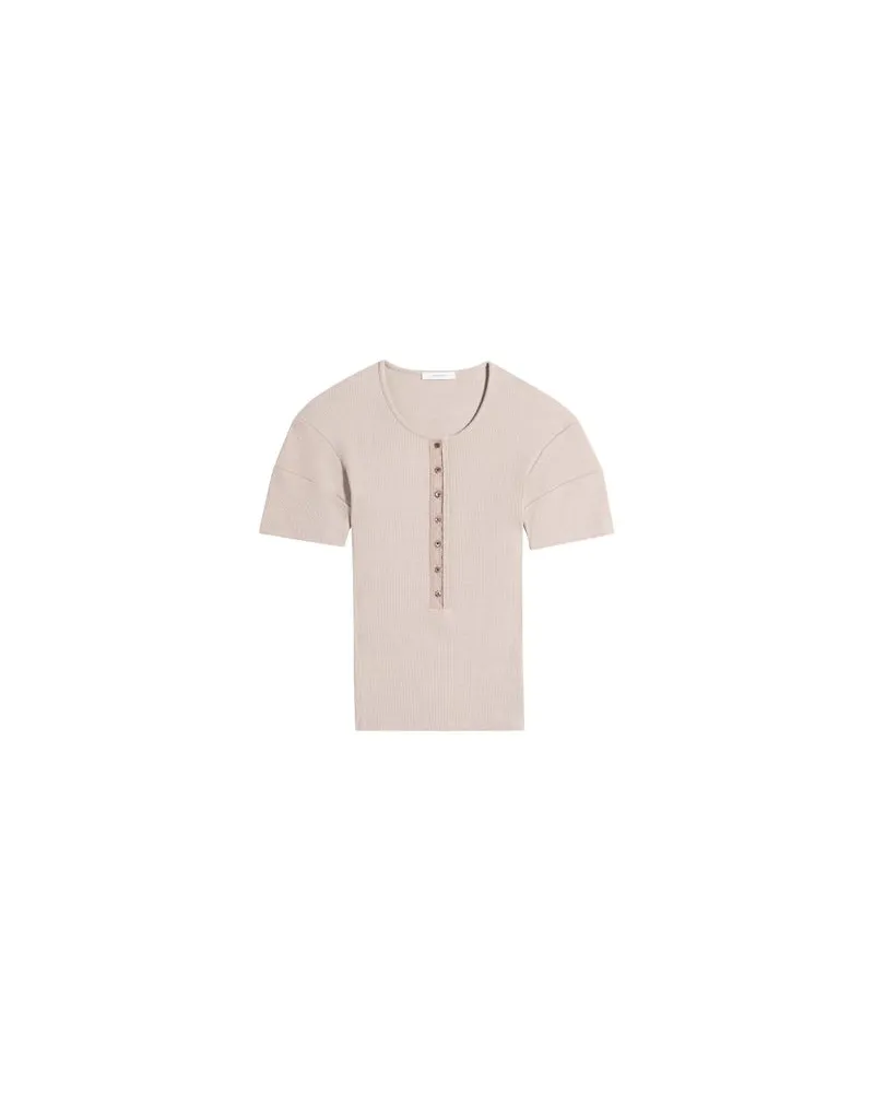 Christophe Lemaire Eng anliegendes T-Shirt Henley Green