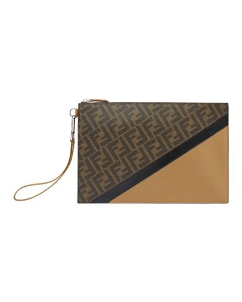 Fendi Flache Pochette Fendi Diagonal Brown