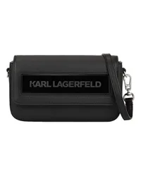 Karl Lagerfeld Ikon K Kleine Schultertasche mit Umschlagklappe Black