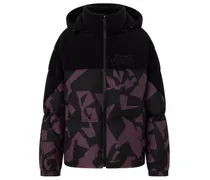 Daunenjacke aus zwei Materialien mit Kapuze
