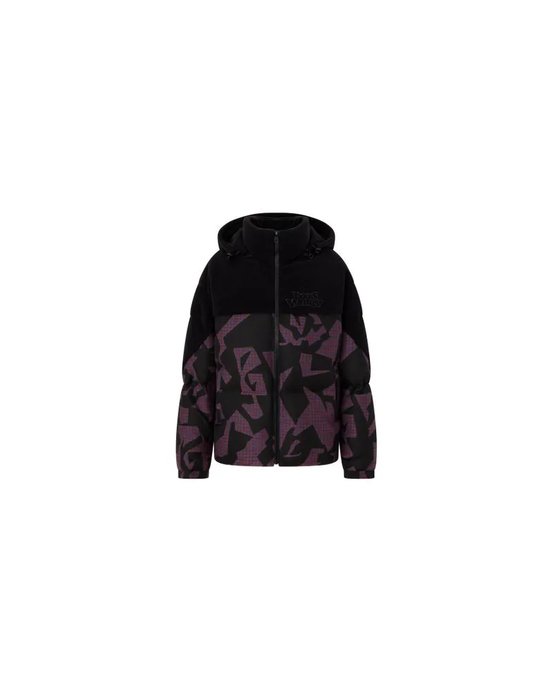 Louis Vuitton Daunenjacke aus zwei Materialien mit Kapuze Black