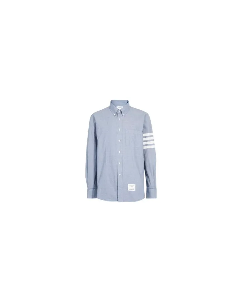 Thom Browne Baumwollhemd Bar Blue