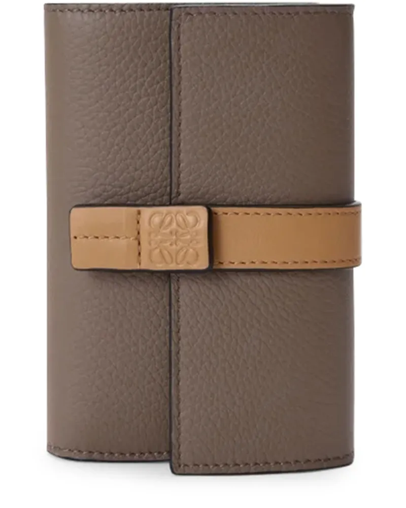 Loewe Kleines vertikales Portemonnaie aus weichem Kalbsleder Grey