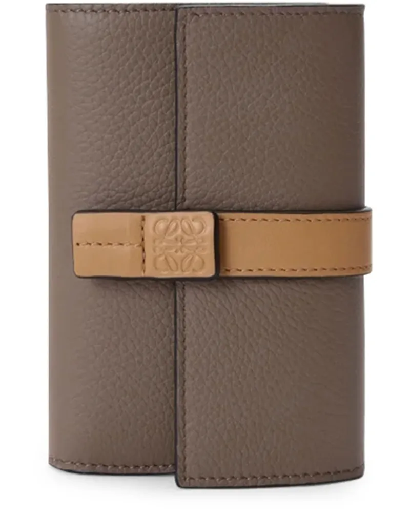 Loewe Kleines vertikales Portemonnaie aus weichem Kalbsleder Grey