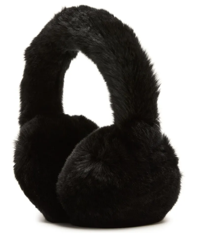 Yves Salomon Ohrenschützer aus Rex-Kaninchenfell Black