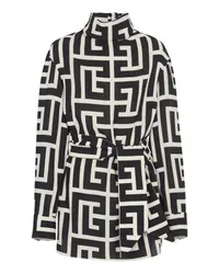 Balmain Bluse  und Monogramm-Print Black