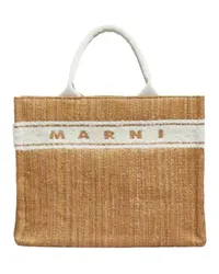 Marni Kleine Tote Bag East/West Beige