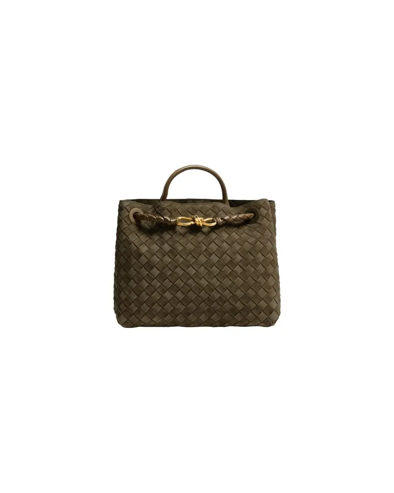 Bottega Veneta Lederrock aus Intrecciato Green