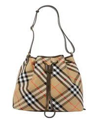 Burberry Mittelgroße Bucket Bag Check Beige