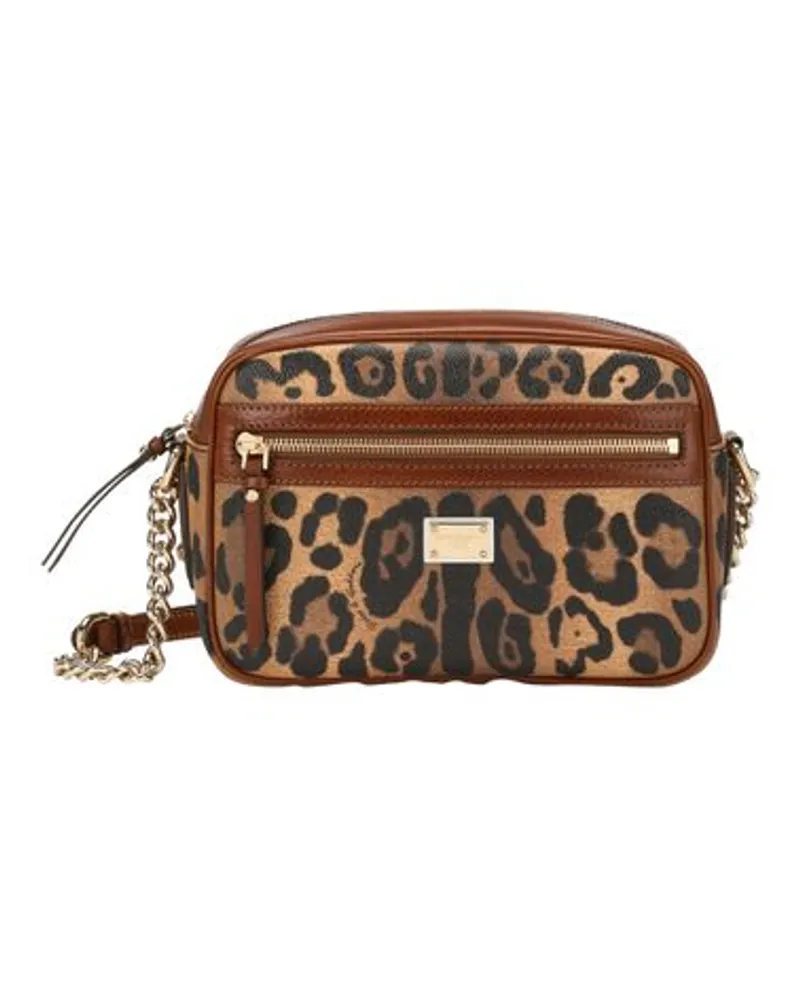 Dolce & Gabbana Crossbody-Tasche Medium mit Leopardenprint Multicolor