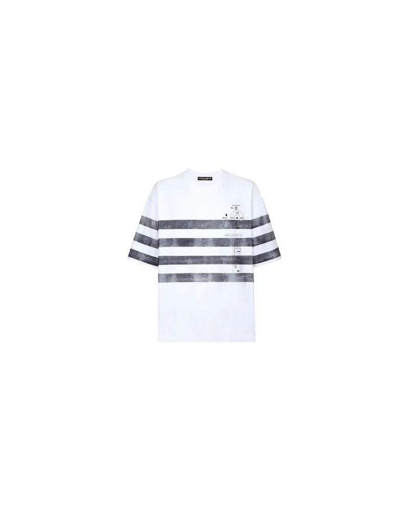 Dolce & Gabbana Kurzarm-T-Shirt mit Print Marina White