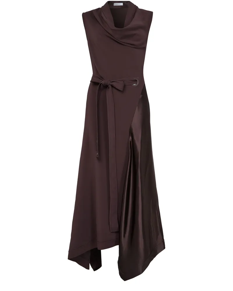 Ferragamo Maxikleid aus Viskose und Stretch-Cady 