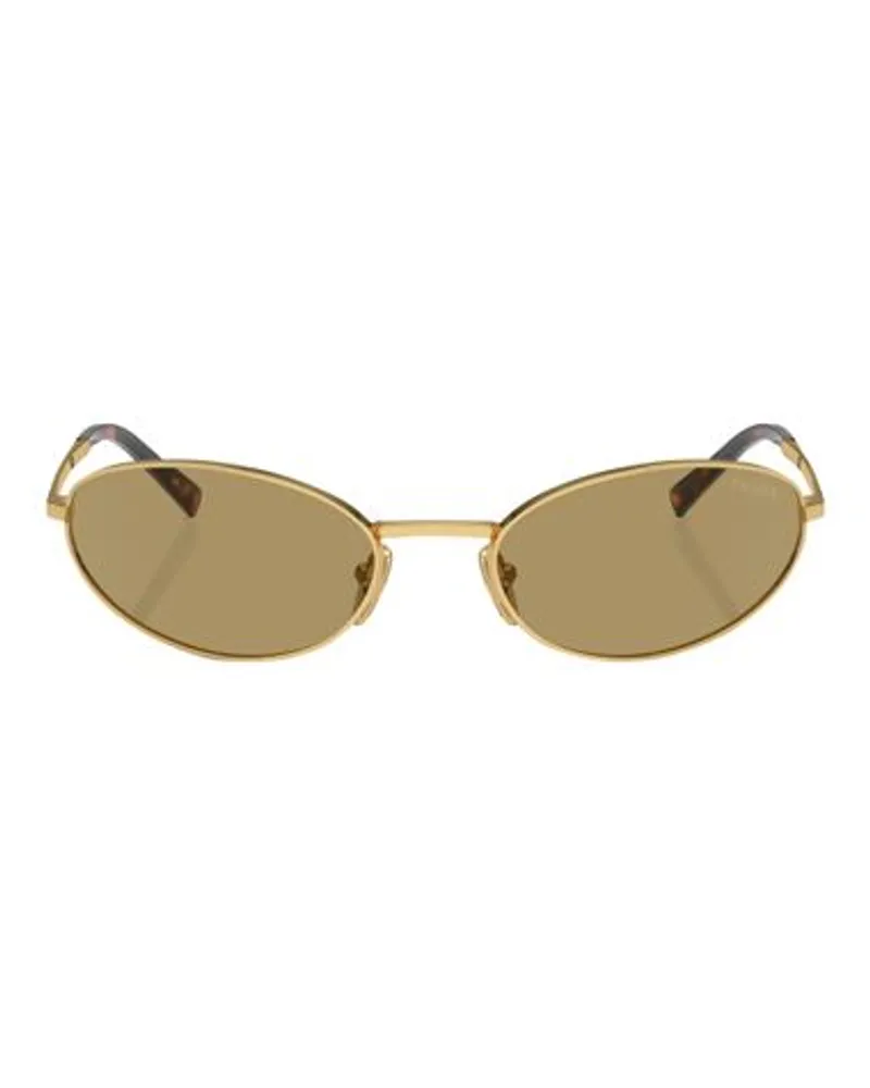 Prada Ovale Sonnenbrille Gold