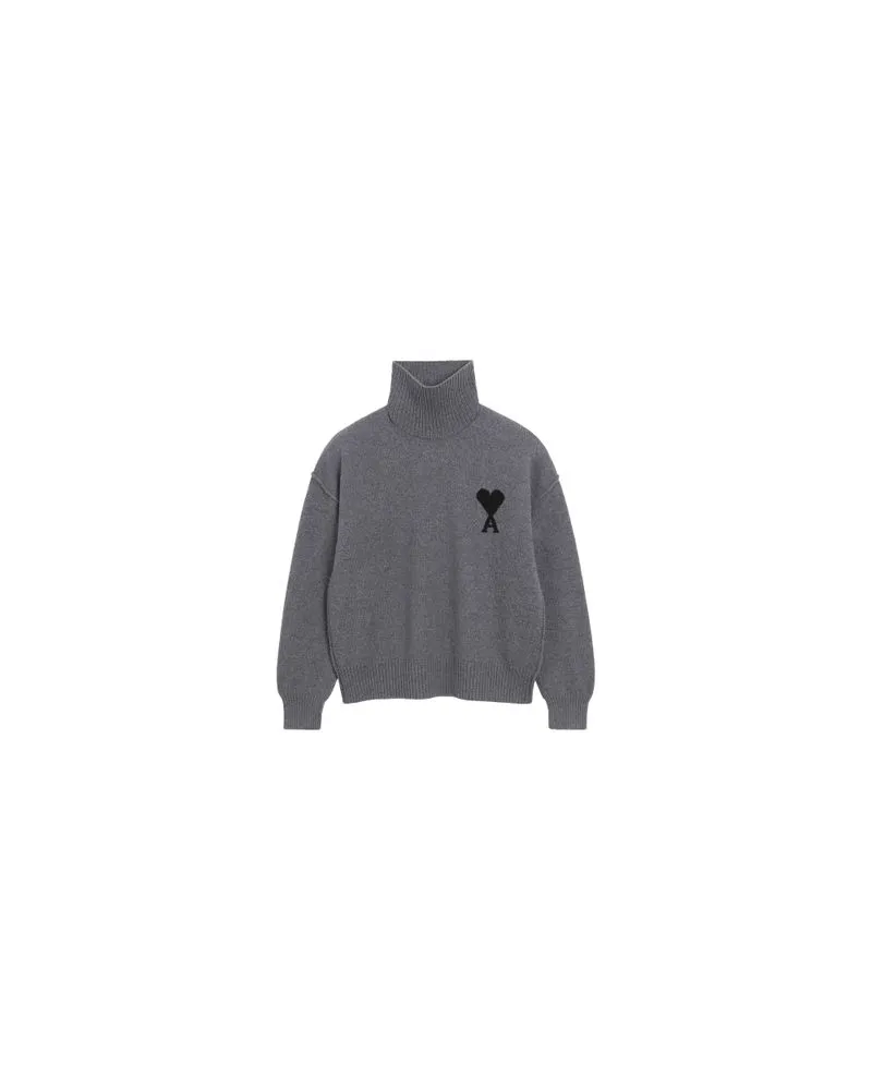 AMI Paris Rollkragenpullover Ami de Coeur Grey