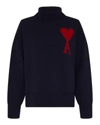 AMI Paris Rollkragenpullover Ami de Cœur Navy