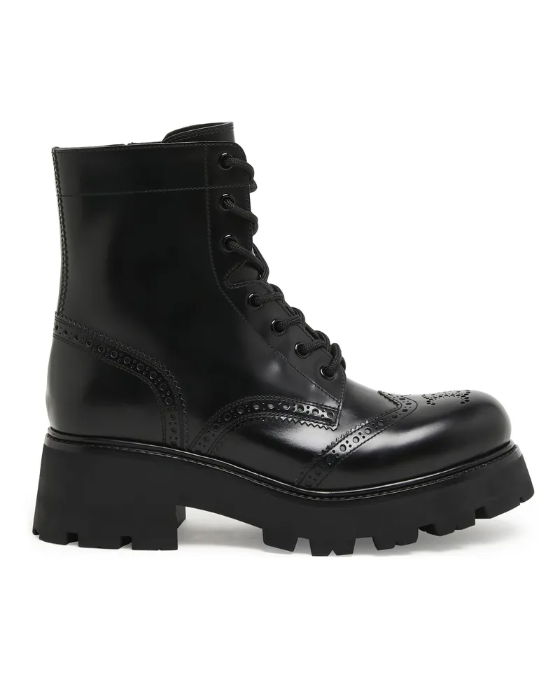 Celine Triomphe rangers stiefel mit reissverschluss aus poliertem stierleder 