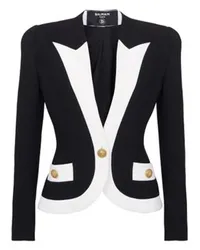 Balmain Zweifarbige Crepe-Jacke Black