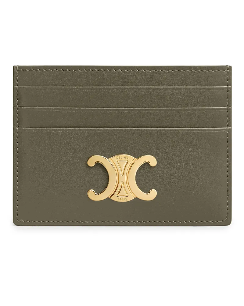 Celine Kartenetui Triomphe aus glänzendem kalbsleder Green