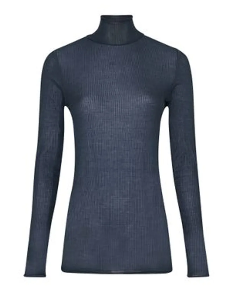 Christophe Lemaire Seamless-Top mit Stehkragen Blue