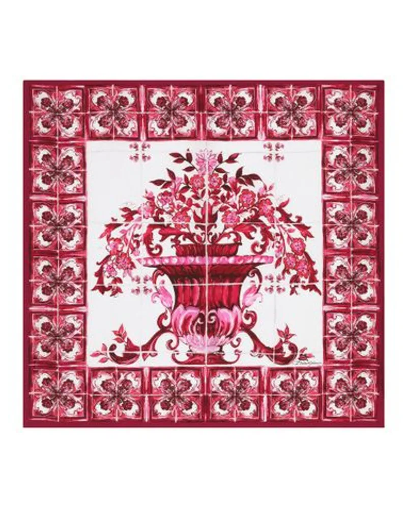 Dolce & Gabbana Seidenfoulard mit Majolika-Print (90x90 Multicolor