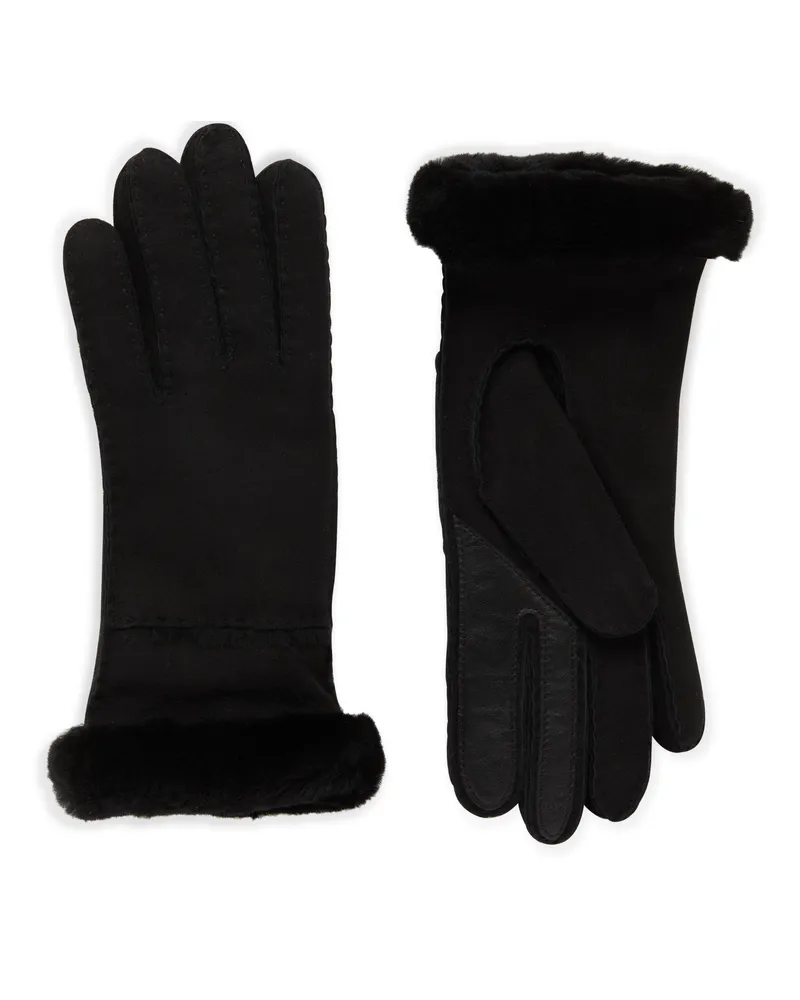 UGG Lammfellhandschuhe mit Nähten Black