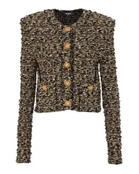 Balmain Kurze Lurex-Tweed-Jacke Gold