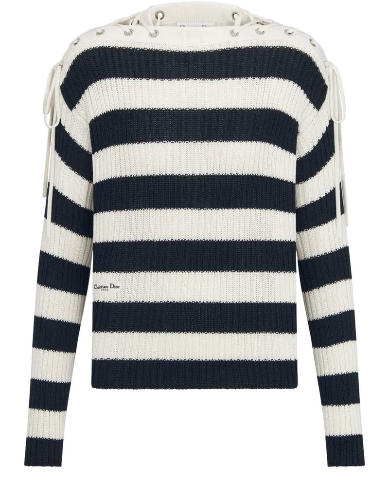 Dior Bretonpullover Geripptes Baumwollstrick 