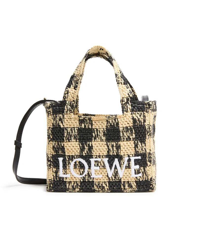 Loewe Mini Tote  Font Gingham aus Raffia 